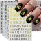 10 Sheets Letter Nail Art Stickers - 3D Old English Alphabet Number Nail Decals